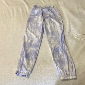 Purple tie dye sweat pants